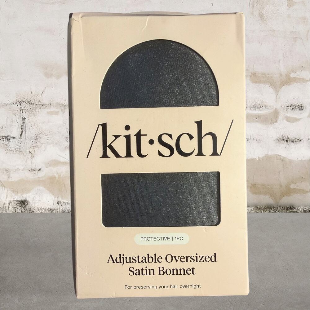 Kitsch $61 Black Satin Bonnet NIB